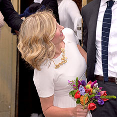 Bride and groom before ceremony