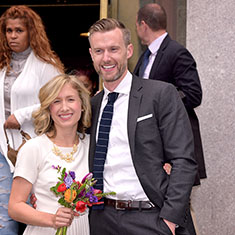 Bride and groom before ceremony