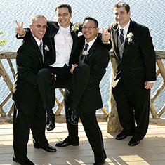 Groomsmen enjoying themselves/portrait