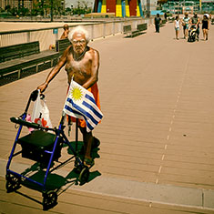 Senior Citizen walking, Cony Island, New York City